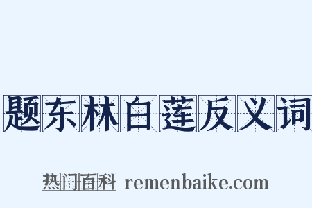 题东林白莲反义词是什么意思的图片